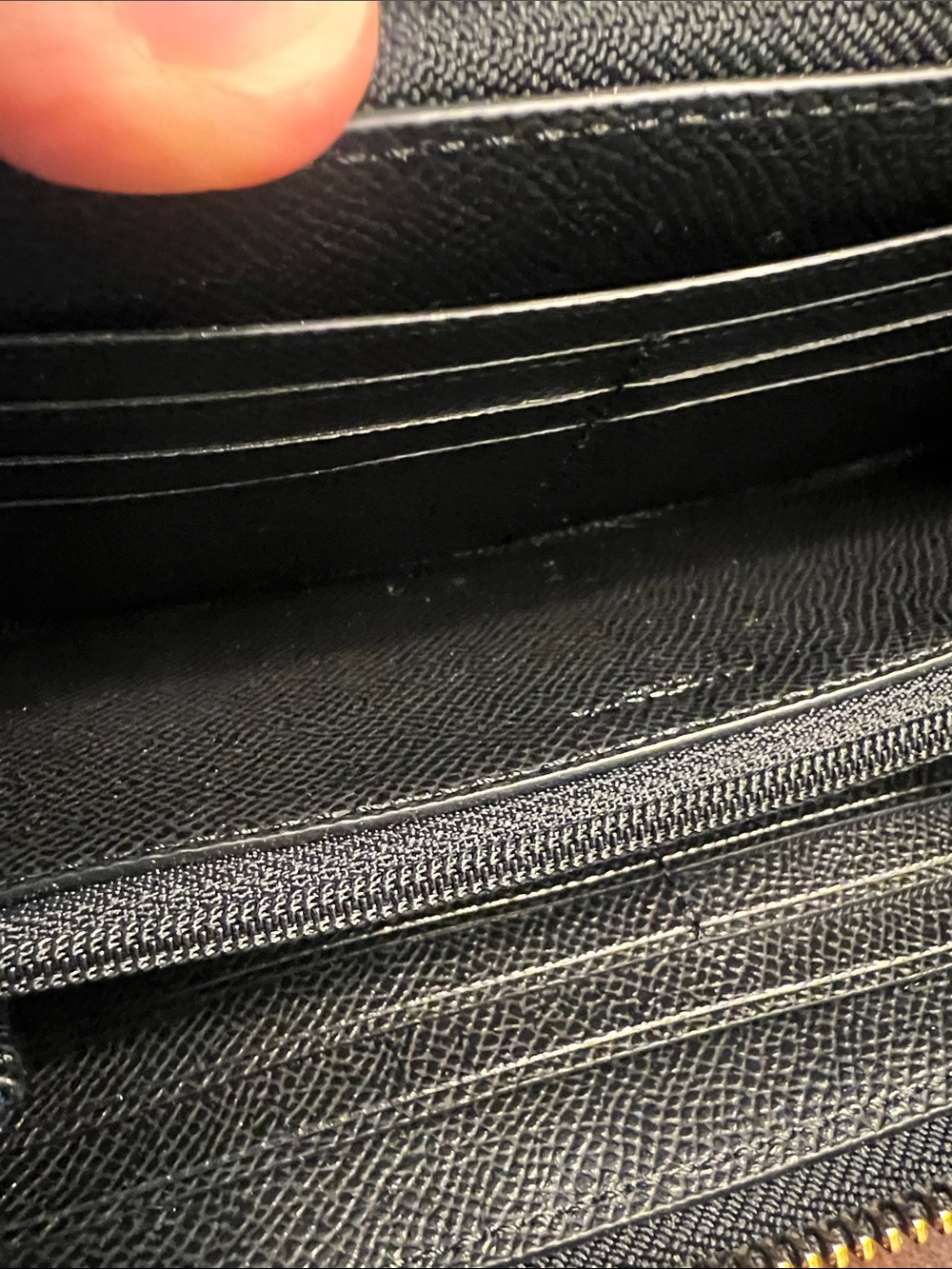 Authentic Coach Black Saffiano Zip Wallet with Gold Logo - Picture 11 of 17